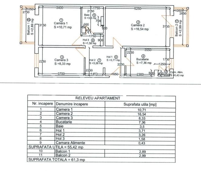 Apartament cu 3 camere decomandat, mobilat în Lipovei