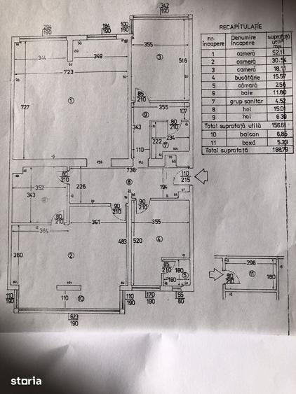 Apartament cu 3 camere în Central