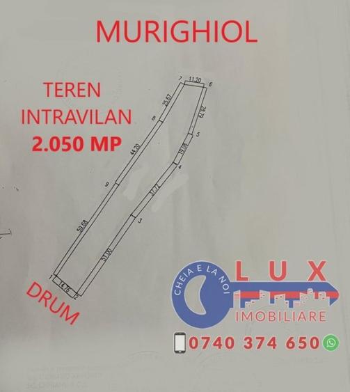 Teren Construcții intravilan de 2050 mp, în Murighiol