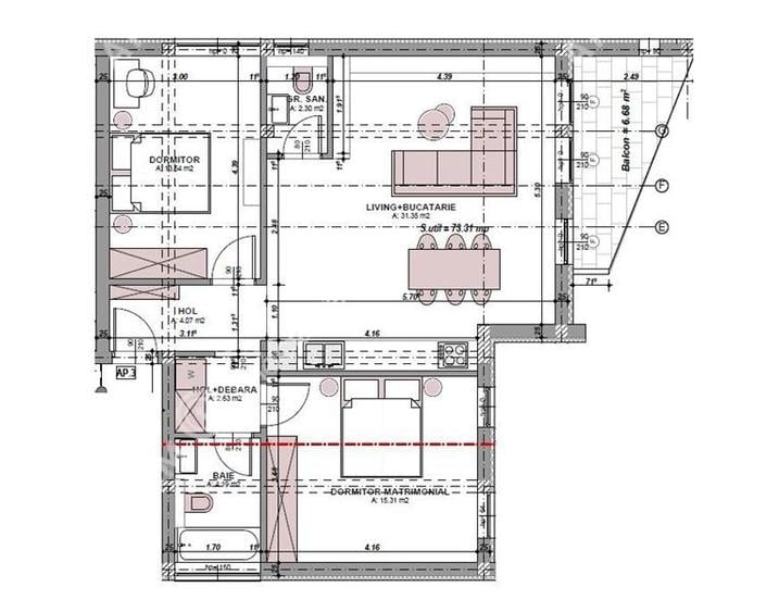 Apartament cu 3 camere decomandat în Arhitecților - Calea Cisnădiei