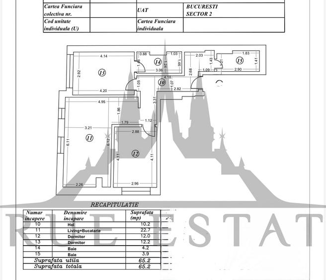 Apartament cu 3 camere decomandat în Moșilor