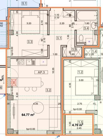 Apartament cu 2 camere decomandat în Orașul Vechi