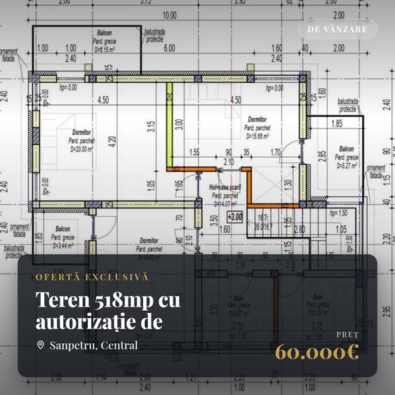 Teren Construcții intravilan de 519 mp, în Sânpetru
