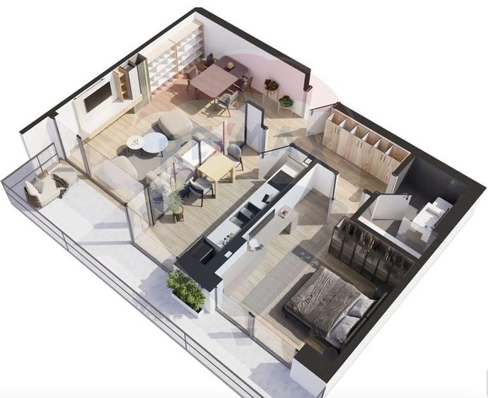 Apartament cu 2 camere, mobilat în Aviației