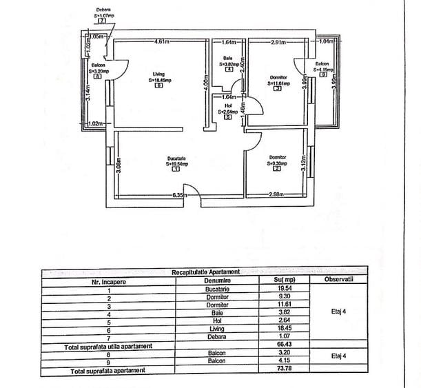 Apartament cu 4 camere, mobilat în Mărăști