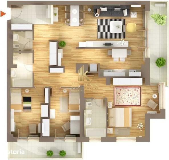 Apartament cu 4 camere decomandat în Băneasa