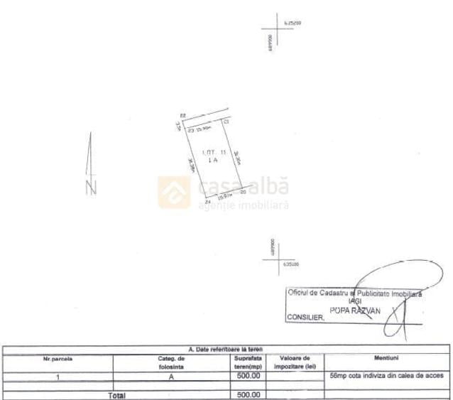 Teren Construcții intravilan de 556 mp, în Păcurari