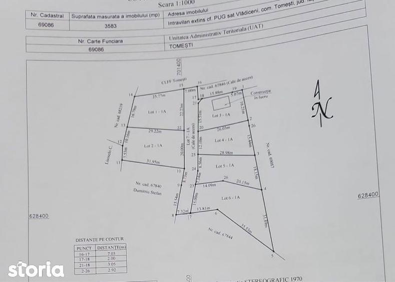 Teren de 700 mp, în Tomești
