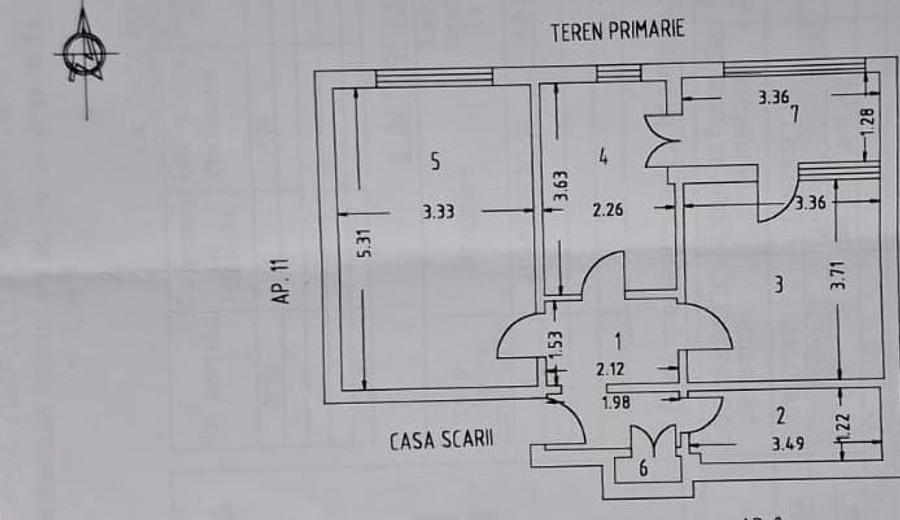 Apartament cu 2 camere decomandat în Central