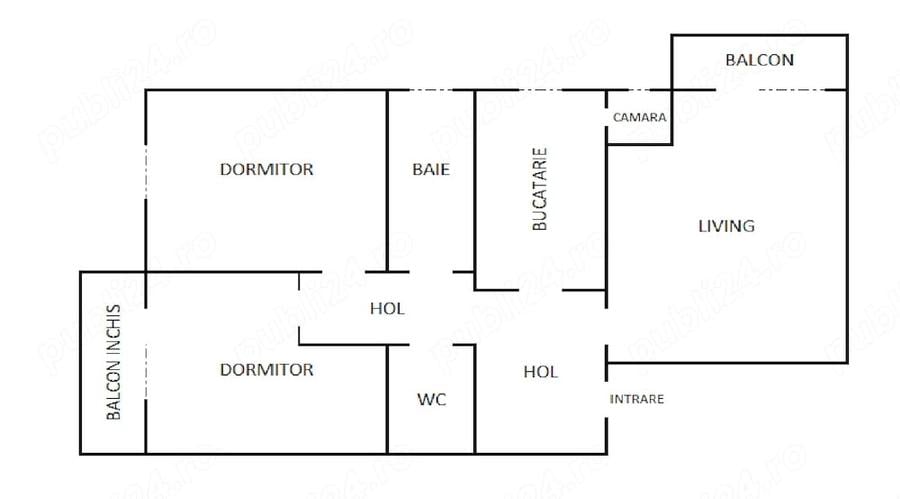 Apartament cu 3 camere decomandat în Ștrand