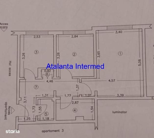 Apartament cu 2 camere decomandat în Central