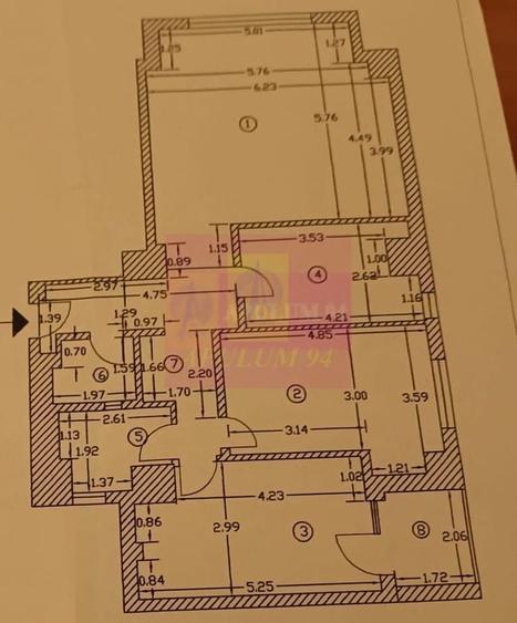 Apartament cu 3 camere decomandat, mobilat în P-ța Alba Iulia