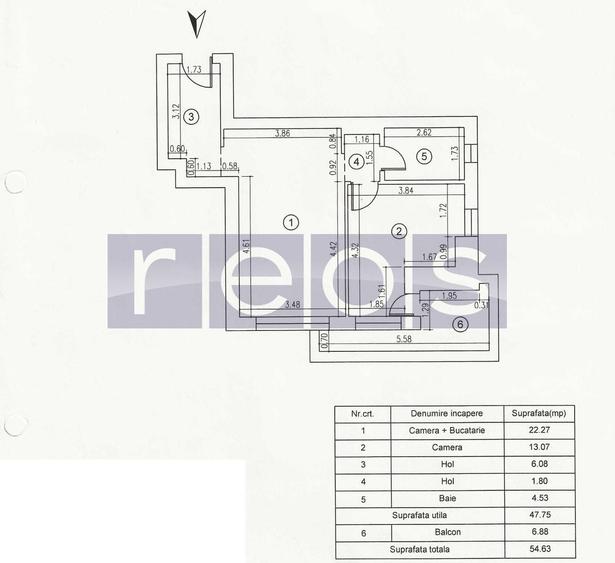 Apartament cu 2 camere semidecomandat, mobilat în Titan