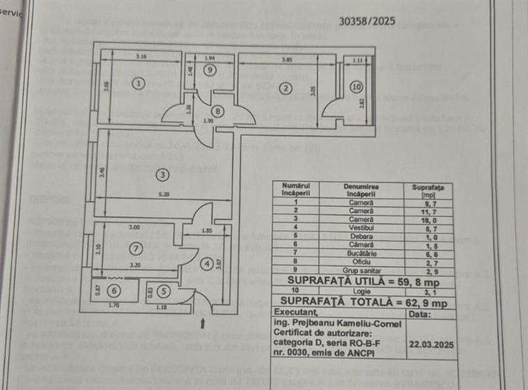 Apartament cu 3 camere semidecomandat, mobilat în Berceni