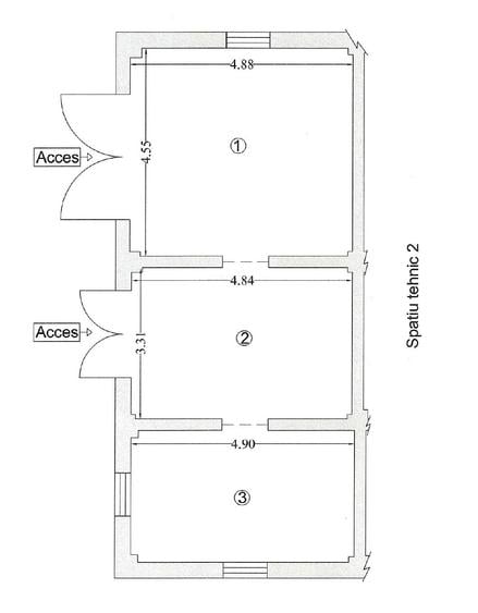 Apartament cu 3 camere semidecomandat în Nord