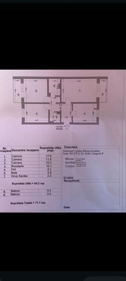 Apartament cu 3 camere decomandat în Km 5