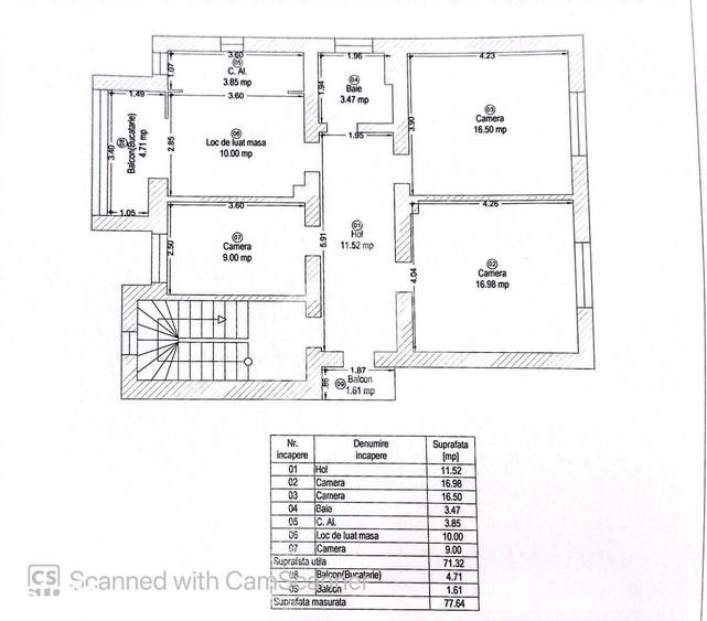 Apartament cu 3 camere decomandat în Lunei