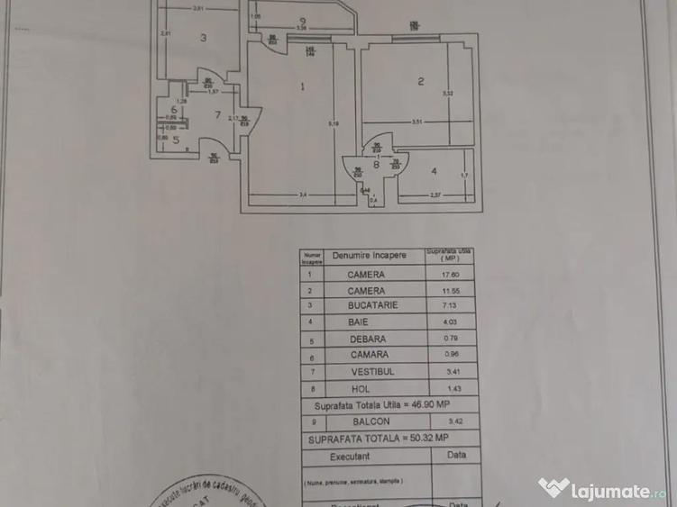 Apartament cu 2 camere semidecomandat, mobilat în Crângași