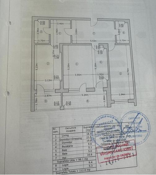 Apartament cu 3 camere în Unirii
