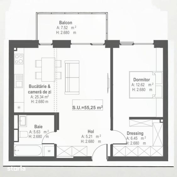 Apartament cu 2 camere în Central
