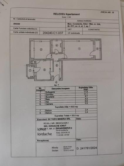 Apartament cu 2 camere decomandat în Abator