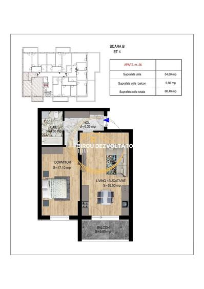 Apartament cu 2 camere decomandat în Theodor Pallady — fotografia 3