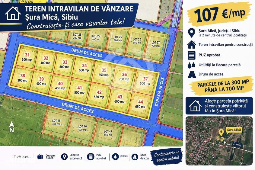 Teren de 447 mp, în Șura Mică