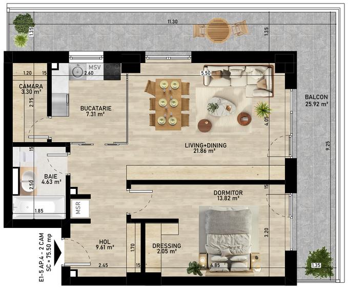Apartament cu 2 camere în Pipera