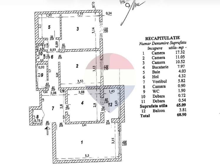 Apartament cu 3 camere decomandat în Grivița