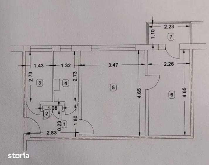 Apartament cu 2 camere nedecomandat în Mihai Bravu