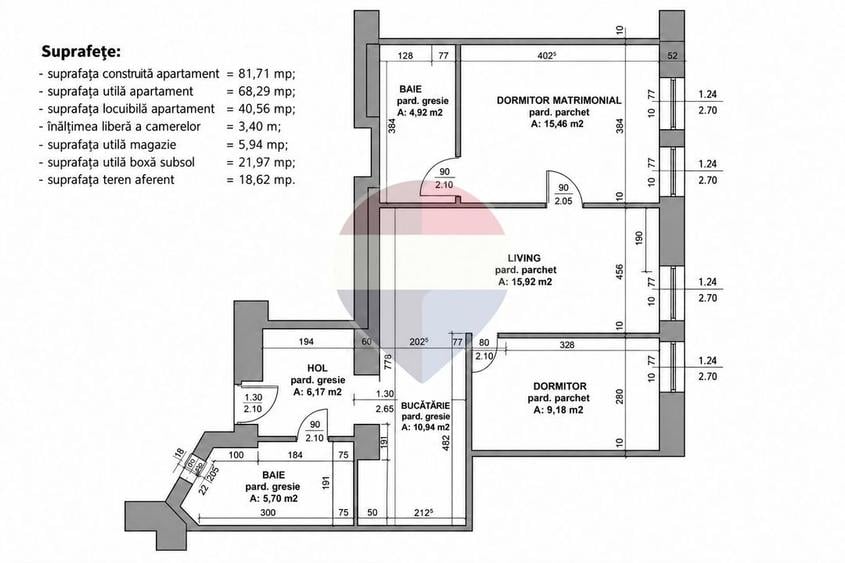 Apartament cu 3 camere semidecomandat, mobilat în Ultracentral