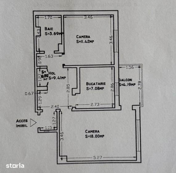 Apartament cu 2 camere decomandat în Brătianu