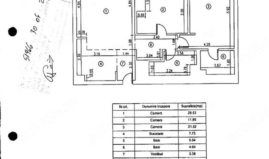Apartament cu 3 camere semidecomandat, mobilat în Herăstrău