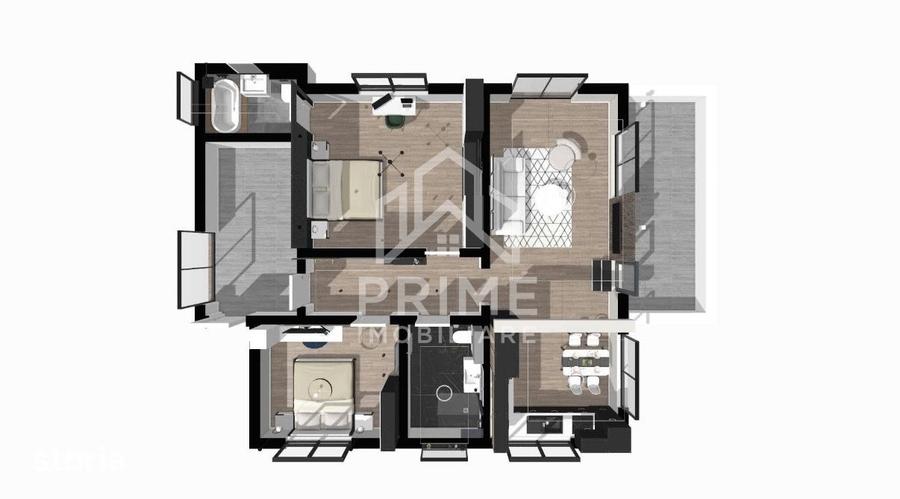 Apartament cu 3 camere decomandat în Central
