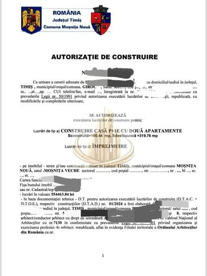 Teren Construcții intravilan de 611 mp, în Moșnița Nouă