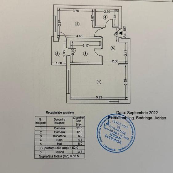 Apartament cu 2 camere decomandat, mobilat în Grozăvești