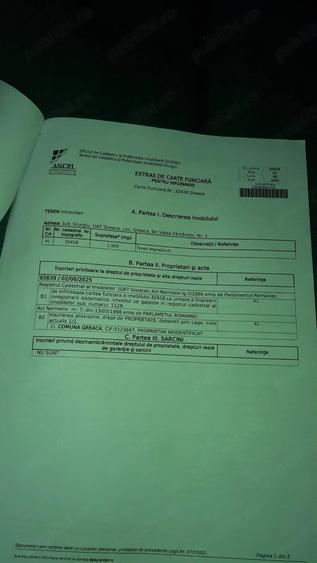 Teren de 1505 mp, în Greaca