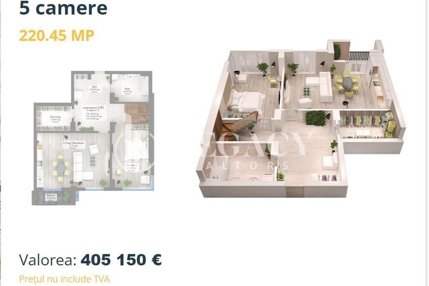 Penthouse cu 5 camere decomandat în Copou