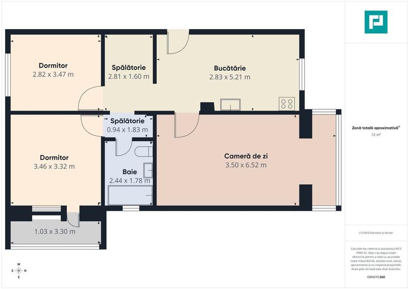 Apartament cu 3 camere decomandat, mobilat în Girocului