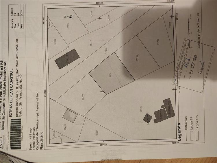 Teren Construcții intravilan de 500 mp, în Miroslava