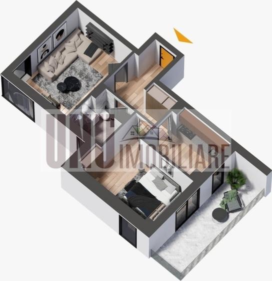 Apartament cu 2 camere decomandat în Nicolina