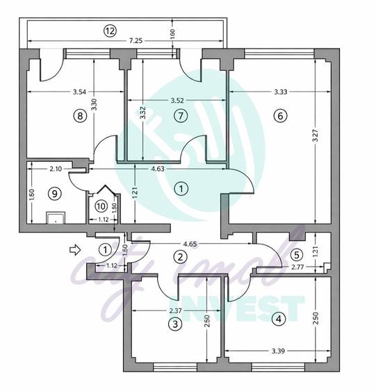 Apartament cu 4 camere decomandat în Romană