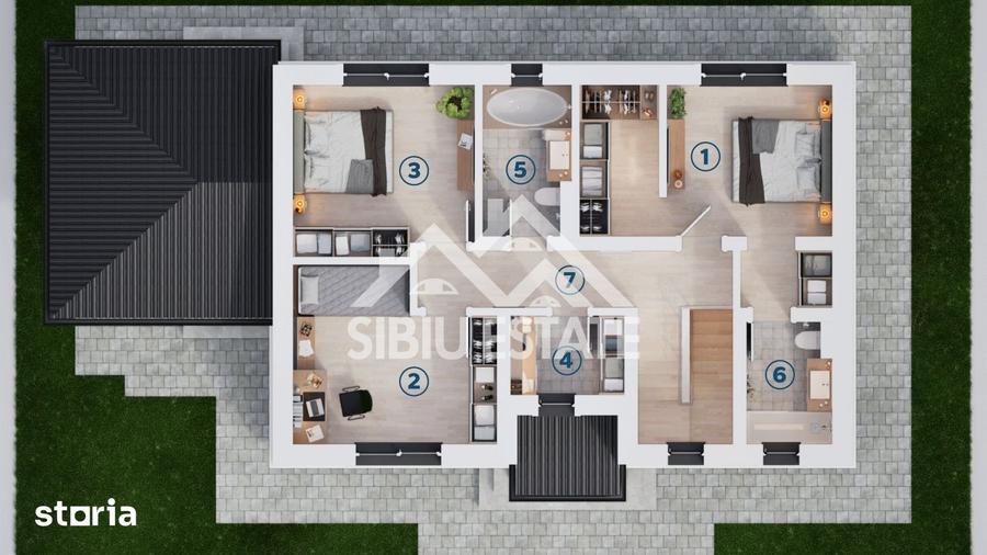 Casă cu 5 camere cu Teren 306 Mp în Central