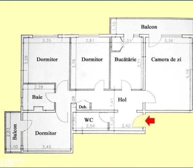 Bld. Republicii - 4 cam cf 1A dec, 2 bai, RENOVAT, AC, sep gaze - 6