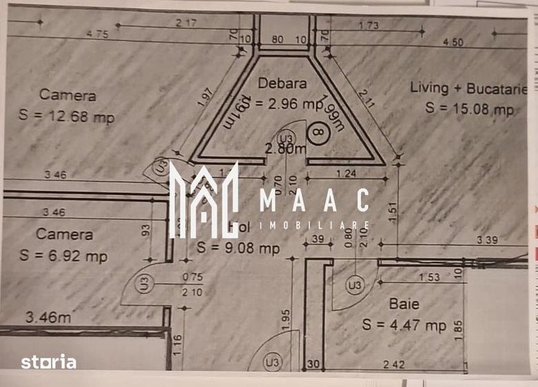 Apartament cu 2 camere în Central
