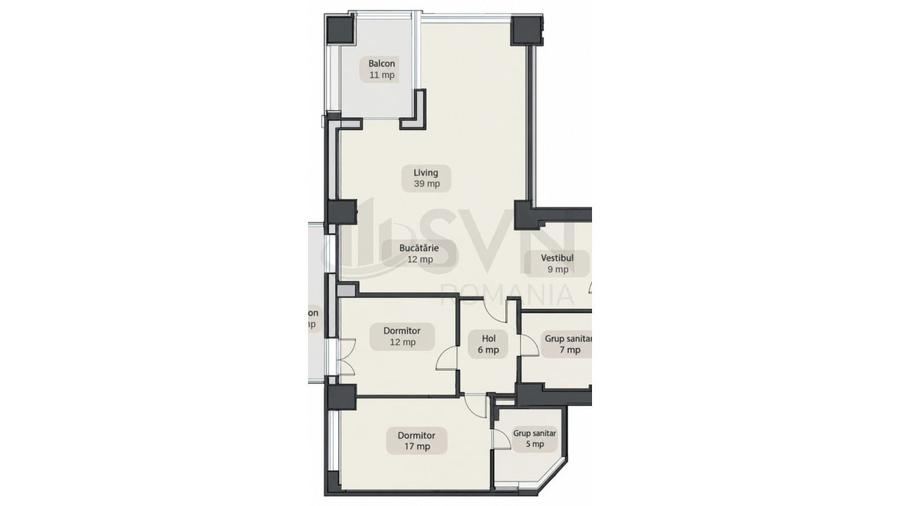 Apartament cu 3 camere semidecomandat în Aviației