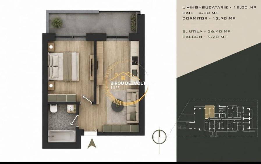 Apartament cu 2 camere decomandat în Theodor Pallady