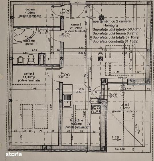 Apartament cu 2 camere, mobilat în Iosia