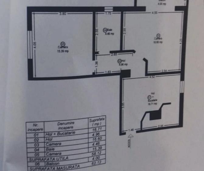 Apartament cu 2 camere decomandat, mobilat în Bucovina