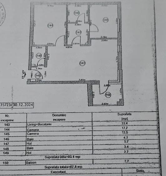 Apartament cu 3 camere decomandat în Central